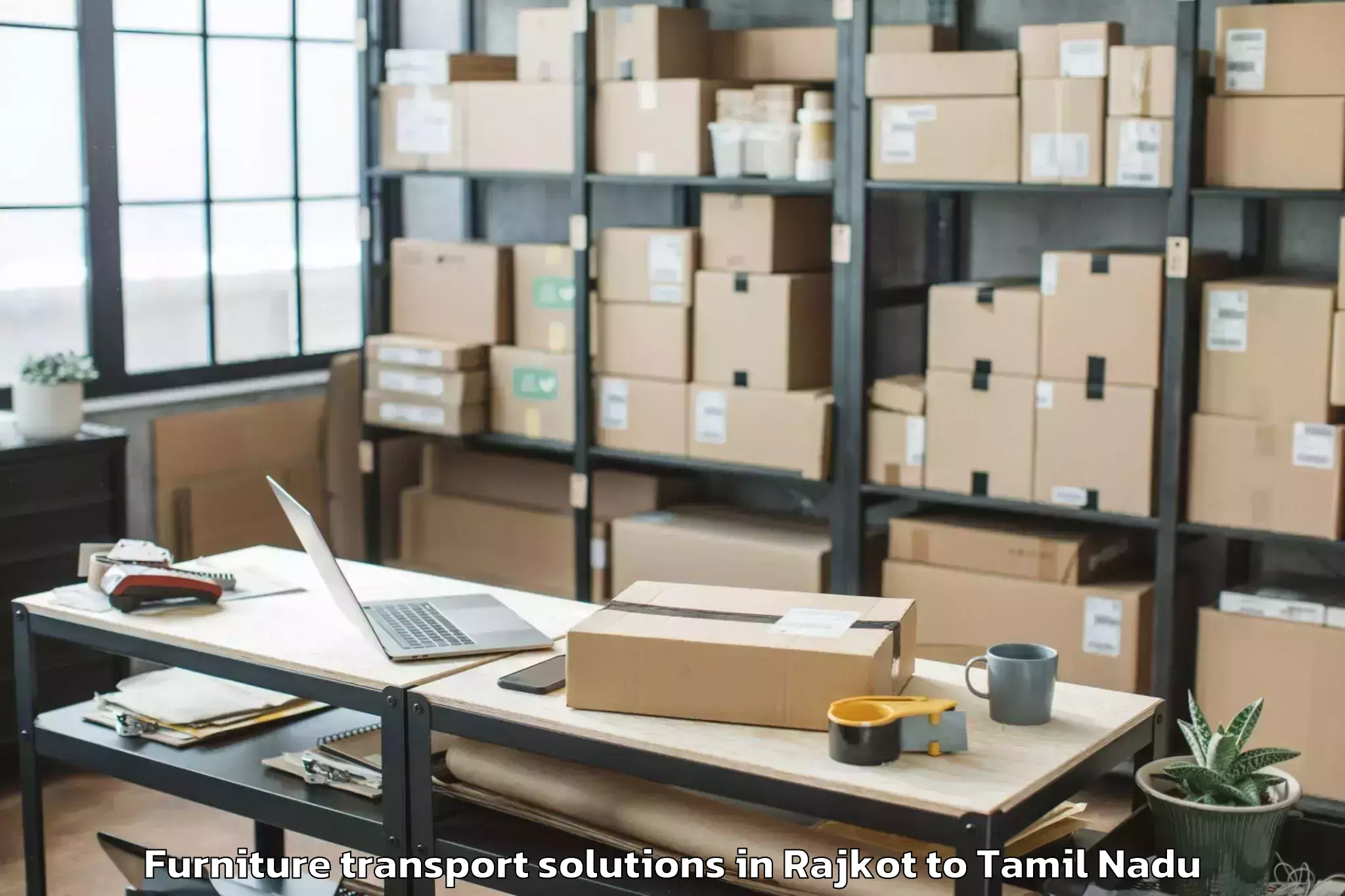 Affordable Rajkot to Mannargudi Furniture Transport Solutions